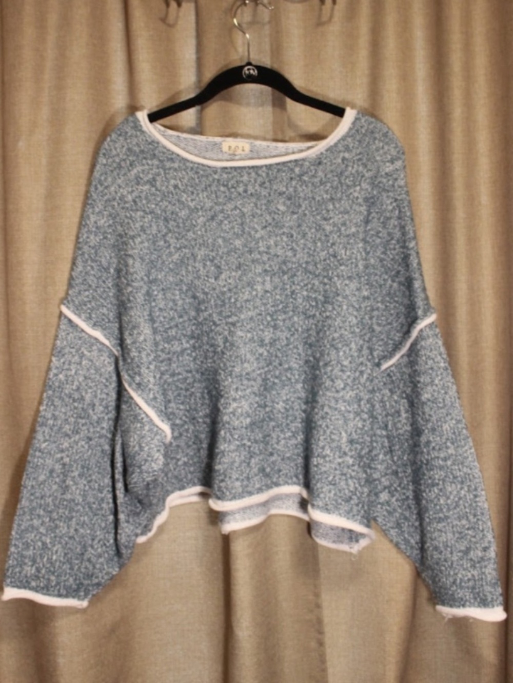 Teal and White Rugged Sweater